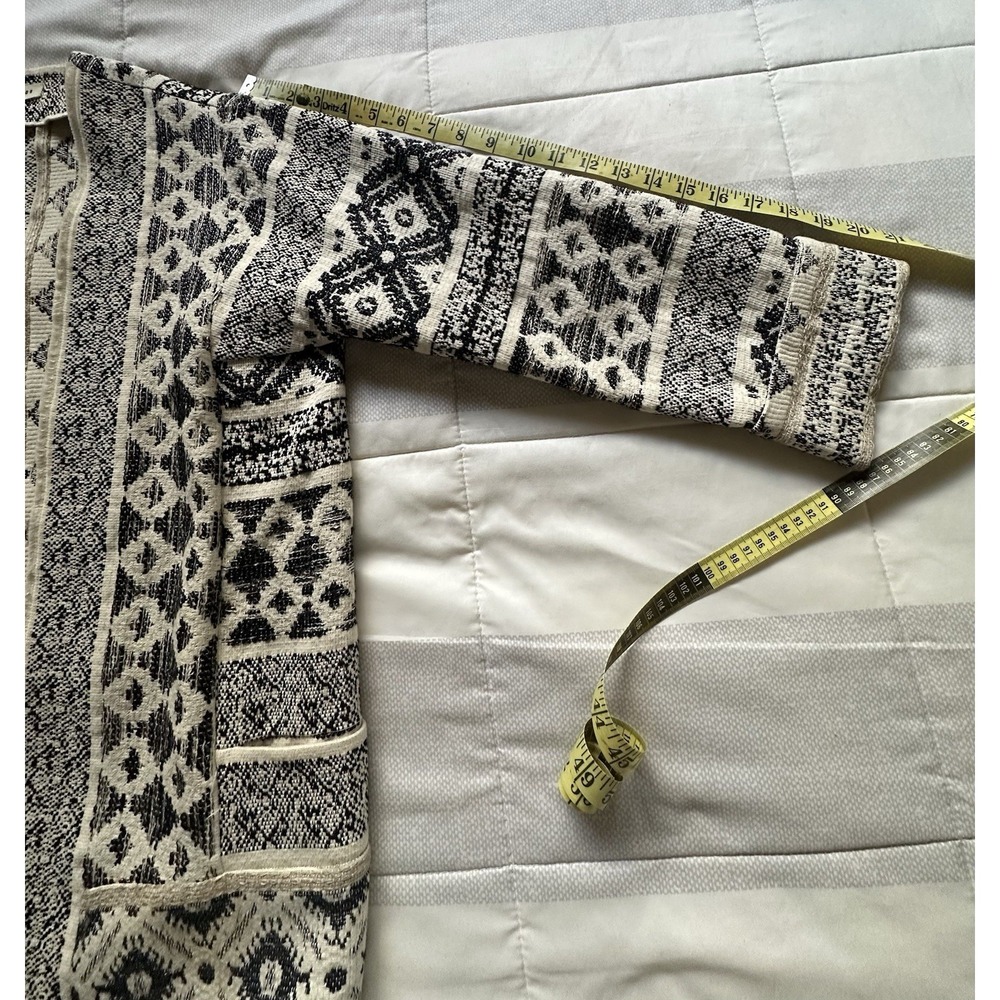 Masscob La Coruña Black & Cream Jacquard Weave Open Front Jacket Size 36 / US S - Picture 8 of 16